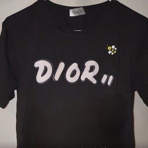 Dior X Kaws logo 🐝 Black Short Sleeve T